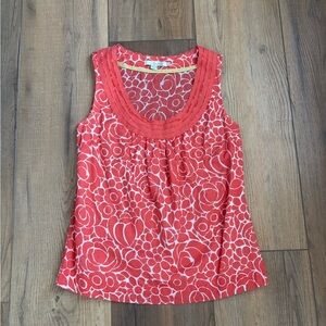 Boden Floral Red Sleeveless Top
